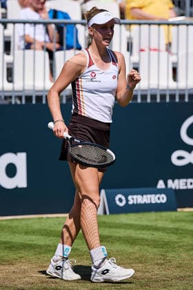 June 21, 2026, Bad Homburg, Hessen, Germany: Sinja Kraus of Austria reacts with clenched fist during her Match against Renata Zarazua of Mexico during the BAD HOMBURG OPEN powered by SOLARWATTT- WTA500 - Womens Tennis, 21.6.2026 in Bad Homburg (Tennis-Club Bad Homburg), Germany - Photo: Tennis 2026: Bad Homburg Open - WTA500: KRAUS 6:2 7:5 ZARAZUA  - ZUMAs343 20260621_zsp_s343_080 Copyright: xMathiasxSchulzx