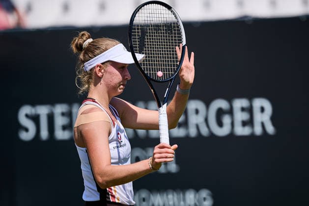 June 21, 2026, Bad Homburg, Hessen, Germany: Sinja Kraus of Austria reacts on Court during her Match against Renata Zarazua of Mexico during the BAD HOMBURG OPEN powered by SOLARWATTT- WTA500 - Womens Tennis, 21.6.2026 in Bad Homburg (Tennis-Club Bad Homburg), Germany - Photo: Tennis 2026: Bad Homburg Open - WTA500: KRAUS 6:2 7:5 ZARAZUA  - ZUMAs343 20260621_zsp_s343_082 Copyright: xMathiasxSchulzx