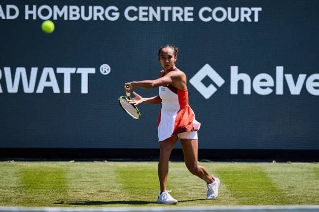 June 21, 2026, Bad Homburg, Hessen, Germany: Leylah Fernandez of Canada returns with forehand to Katie Boulter of Great Britain during the BAD HOMBURG OPEN powered by SOLARWATTT- WTA500 - Womens Tennis, 21.6.2026 in Bad Homburg (Tennis-Club Bad Homburg), Germany - Photo: Tennis 2026: Bad Homburg Open - WTA500: FERNANDEZ 6:7 6:3 6:3 BOULTER  - ZUMAs343 20260621_zsp_s343_099 Copyright: xMathiasxSchulzx