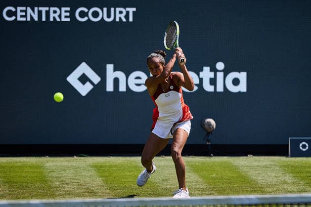 June 21, 2026, Bad Homburg, Hessen, Germany: Leylah Fernandez of Canada returns with backhand to Katie Boulter of Great Britain during the BAD HOMBURG OPEN powered by SOLARWATTT- WTA500 - Womens Tennis, 21.6.2026 in Bad Homburg (Tennis-Club Bad Homburg), Germany - Photo: Tennis 2026: Bad Homburg Open - WTA500: FERNANDEZ 6:7 6:3 6:3 BOULTER  - ZUMAs343 20260621_zsp_s343_101 Copyright: xMathiasxSchulzx