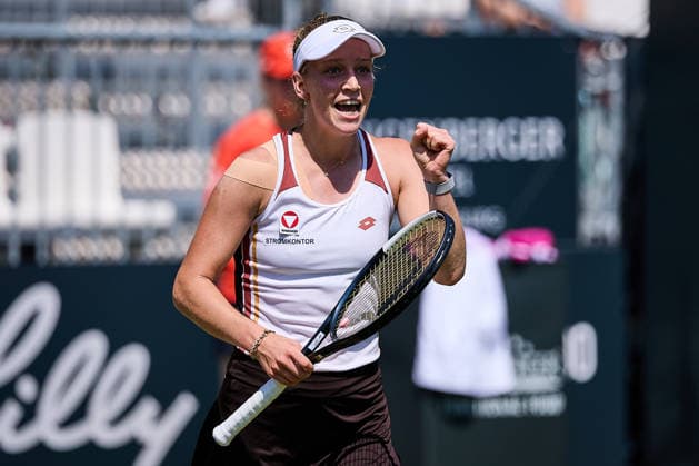 June 21, 2026, Bad Homburg, Hessen, Germany: Sinja Kraus of Austria reacts with clenched fist during her Match against Renata Zarazua of Mexico during the BAD HOMBURG OPEN powered by SOLARWATTT- WTA500 - Womens Tennis, 21.6.2026 in Bad Homburg (Tennis-Club Bad Homburg), Germany - Photo: Tennis 2026: Bad Homburg Open - WTA500: KRAUS 6:2 7:5 ZARAZUA  - ZUMAs343 20260621_zsp_s343_100 Copyright: xMathiasxSchulzx