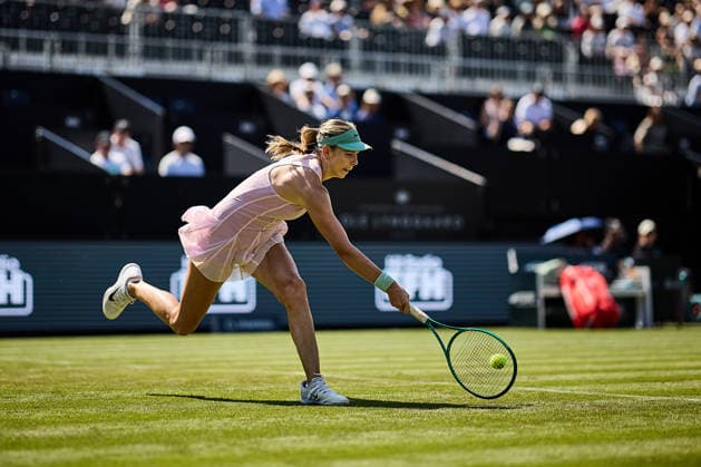 June 21, 2026, Bad Homburg, Hessen, Germany: Katie Boulter of Great Britain returns with forehand to Leylah Fernandez of Canada during the BAD HOMBURG OPEN powered by SOLARWATTT- WTA500 - Womens Tennis, 21.6.2026 in Bad Homburg (Tennis-Club Bad Homburg), Germany - Photo: Tennis 2026: Bad Homburg Open - WTA500: FERNANDEZ 6:7 6:3 6:3 BOULTER  - ZUMAs343 20260621_zsp_s343_103 Copyright: xMathiasxSchulzx