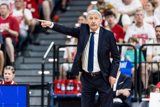 MUNICH, GERMANY - JUNE 21: Svetislav Pesic (Headcoach FC Bayern Muenchen) gestures during the easyCredit Basketball Bundesliga Playoffs Final Game 5 match between FC Bayern Muenchen vs. Alba Berlin at SAP Garden on June 21, 2026 in Munich, Germany. Bavaria Germany Copyright: xSteffiexWunderlx