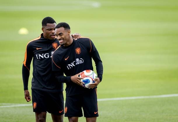 KANSAS CITY - Denzel Dumfries of the Netherlands and Ryan Gravenberch of the Netherlands during a training session of the Dutch national team, Nationalteam at the KC Current Training Facility, on June 21, 2026, in Kansas City. The Dutch team is preparing for the match against Tunisia during the FIFA World Cup, WM, Weltmeisterschaft, Fussball KOEN VAN WEEL ANP xVIxANPxSportx xxANPxIVx 561592435 originalFilename: 561592435.jpg