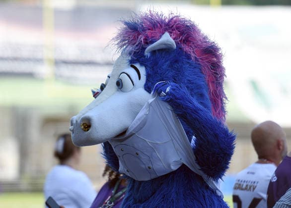 21.06.2026, xhbx, American Football EFA European Football Alliance, Frankfurt Galaxy - Prague Lions v.l. Blue Mascot von den Colts (DFL DFB REGULATIONS PROHIBIT ANY USE OF PHOTOGRAPHS as IMAGE SEQUENCES and or QUASI-VIDEO) Frankfurt am Main *** June 21, 2026, xhbx, American Football, EFA (European Football Alliance), Frankfurt Galaxy vs. Prague Lions, Blue Mascot of the Colts, DFL, DFB REGULATIONS PROHIBIT ANY USE OF PHOTOGRAPHS AS IMAGE SEQUENCES AND OR QUASI-VIDEO, Frankfurt am Main,detected_source_language
