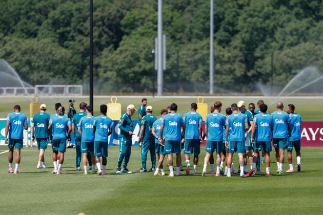 Brazil s players take part in a training session in Morristown, United States, 21 June 2026. Brazil will face Scotland in their 2026 FIFA World Cup, WM, Weltmeisterschaft, Fussball Group C soccer match on 25 June. FIFA World Cup 2026 - Brazil s training session !ACHTUNG: NUR REDAKTIONELLE NUTZUNG!  Copyright: xSebastiaoxMoreirax GRAF2701 20260621-55020666265_1