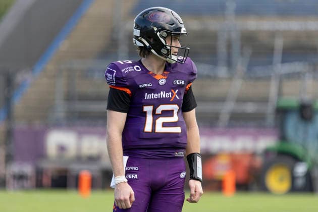 EFA - European Football Alliance: Frankfurt Galaxy - Prague Lions, 21.06.2026 Ethan Garbers (Frankfurt Galaxy 12), Freisteller, Portrait Porträt, Frankfurt Galaxy - Prague Lions, Frankfurt, PSD Bank Arena, 21.6.2026 *** EFA European Football Alliance Frankfurt Galaxy Prague Lions, June 21, 2026 Ethan Garbers Frankfurt Galaxy 12, Cutout, Portrait, Frankfurt Galaxy Prague Lions, Frankfurt, PSD Bank Arena, June 21, 2026,detected_source_language Copyright: xBEAUTIFULxSPORTS Gawlikx