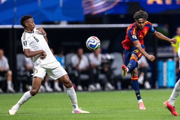 260621 Nasser Aldawsari of Saudi Arabia and Lamine Yamal of Spain during the FIFA World Cup, WM, Weltmeisterschaft, Fussball 2026 football match between Spain and Saudi Arabia on June 21, 2026 in Atlanta. Photo: Ludvig Thunman BILDBYRAN kod LT LT0806 fotboll football soccer fotball vm fotbolls-vm fotball-vm fotbolls-vm 2026 fifa world cup 2026 day 11 bbeng *** June 21, 2026  Copyright: LUDVIGxTHUNMAN BB260621LT035
