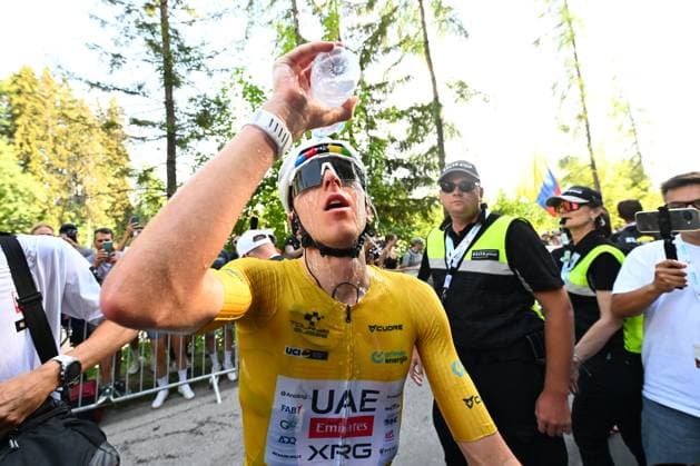 Tour de Suisse 2026 Stage 5 VILLARS-SUR-OLLON, SWITZERLAND - JUNE 21 : Pogacar Tadej (SLO) of UAE Team Emirates XRG after the race during stage 5 of the 89th edition of Tour de Suisse an UCI World Tour 2.UWT cycling road race stage for Men Elite of 151.1 km with start in Villars-sur-Ollon and finish in Villars-sur-Ollon on June 21, 2026 in Villars-sur-Ollon, Switzerland, 21 06 2026 ( Motordriver Guy De Vuyst - Villars-sur-Ollon Switzerland  Copyright: xVincentxKalutx