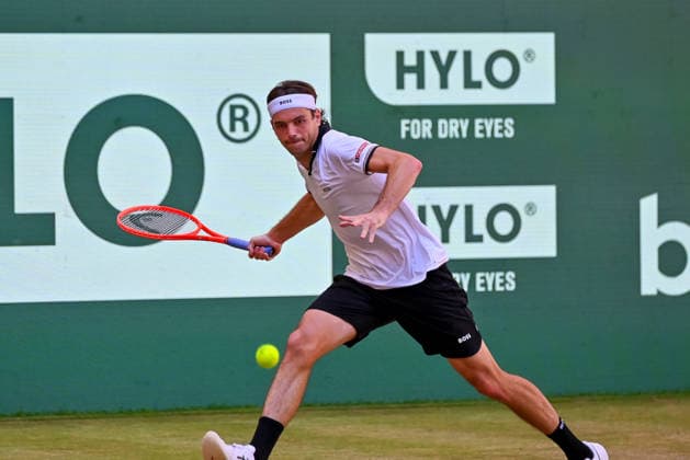 Taylor Fritz (USA) schlaegt einen Ball Vorhand TERRA WORTMANN Open 2026, Tennis, ATP, Tennis Herren Tennis Herren 500, Turnier, Hauptfeld, Finale, Einzel, 21.06.2026, TERRA WORTMANN Open 2026, Tennis, ATP, Tennis Herren 500, Turnier, Hauptfeld, Finale, Einzel, 21.06.2026 Halle *** Taylor Fritz (USA) hits a forehand shot at the TERRA WORTMANN Open 2026, Tennis, ATP, Mens 500, Tournament, Main Draw, Final, Singles, June 21, 2026, TERRA WORTMANN Open 2026, Tennis, ATP, Mens 500, Tournament, Main Draw, Final, Singles, June 21, 2026, Indoor,detected_source_language Copyright: xEibner-Pressefoto RobertxGertzenx EP_RGN