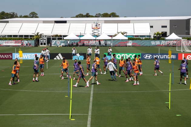 FIFA World Cup, WM, Weltmeisterschaft, Fussball 2026 - Portugal training Portugal s national team, Nationalteam players in action during the training session for the FIFA World Cup 2026 at Garden District Park, in Palm Beach, Florida, USA, 21 June 2026. Palm Beach Florida Estados Unidos  Copyright: xMIGUELxA.xLOPESx