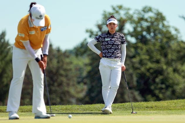 Meijer LPGA, Golf Damen Classic by Simply Give Belmont, MI - JUNE 21: Miyu Yamashita of Japan waits on the 2nd green while Jin Hee Im of the Republic of Korea putts during the final round of the Meijer LPGA Classic by Simply Give at Blythefield Country Club on June 21, 2026 in Belmont, Michigan. Belmont Michigan United States  Copyright: xAmyxLemusx originalFilename:lemus-meijerlp260621_npjvJ.jpg
