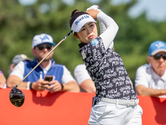 BELMONT, MI - JUNE 21: Miyu Yamashita of Japan tee™s off during the final round of the LPGA, Golf Damen Meijer LPGA Classic for Simply Give on June 21, 2026, at Blythefield Country Club in Belmont, Michigan. (Photo by Joseph Weiser Icon Sportswire) GOLF: JUN 21 LPGA Meijer LPGA Classic for Simply Give EDITORIAL USE ONLY Icon260621018