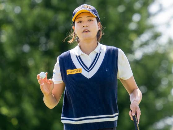 BELMONT, MI - JUNE 21: In Gee Chun reacts after putting the ball during the final round of the LPGA, Golf Damen Meijer LPGA Classic for Simply Give on June 21, 2026, at Blythefield Country Club in Belmont, Michigan. (Photo by Joseph Weiser Icon Sportswire) GOLF: JUN 21 LPGA Meijer LPGA Classic for Simply Give EDITORIAL USE ONLY Icon260621021