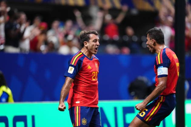 Spain v Saudi Arabia - FIFA World Cup, WM, Weltmeisterschaft, Fussball 2026 - Group H ATLANTA, USA - JUNE 21: Mikel Oyarzabal of Spain celebrates after scoring his team s second goal during the 2026 FIFA World Cup First Stage Group H match between Spain and Saudi Arabia at Mercedes-Benz Stadium (Atlanta Stadium) in Atlanta, Georgia, United States on June 21, 2026. Jose Hernandez Anadolu Georgia United States. Editorial use only. Please get in touch for any other usage.  Copyright: x2026xAnadoluxJosexHernandezx