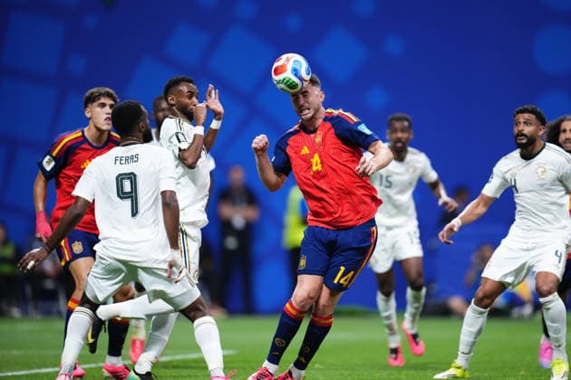 Spain v Saudi Arabia - FIFA World Cup, WM, Weltmeisterschaft, Fussball 2026 - Group H ATLANTA, USA - JUNE 21: Aymeric Laporte of Spain in action during the 2026 FIFA World Cup First Stage Group H match between Spain and Saudi Arabia at Mercedes-Benz Stadium (Atlanta Stadium) in Atlanta, Georgia, United States on June 21, 2026. Jose Hernandez Anadolu Georgia United States. Editorial use only. Please get in touch for any other usage.  Copyright: x2026xAnadoluxJosexHernandezx