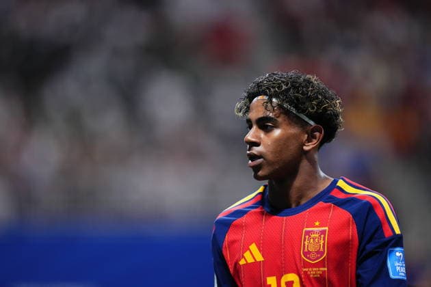 Spain v Saudi Arabia - FIFA World Cup, WM, Weltmeisterschaft, Fussball 2026 - Group H ATLANTA, USA - JUNE 21: Lamine Yamal of Spain looks on during the 2026 FIFA World Cup First Stage Group H match between Spain and Saudi Arabia at Mercedes-Benz Stadium (Atlanta Stadium) in Atlanta, Georgia, United States on June 21, 2026. Jose Hernandez Anadolu Georgia United States. Editorial use only. Please get in touch for any other usage.  Copyright: x2026xAnadoluxJosexHernandezx