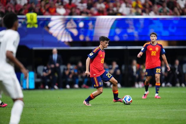 Spain v Saudi Arabia - FIFA World Cup, WM, Weltmeisterschaft, Fussball 2026 - Group H ATLANTA, USA - JUNE 21: Pedri Gonzalez of Spain plays the ball during the 2026 FIFA World Cup First Stage Group H match between Spain and Saudi Arabia at Mercedes-Benz Stadium (Atlanta Stadium) in Atlanta, Georgia, United States on June 21, 2026. Jose Hernandez Anadolu Georgia United States. Editorial use only. Please get in touch for any other usage.  Copyright: x2026xAnadoluxJosexHernandezx