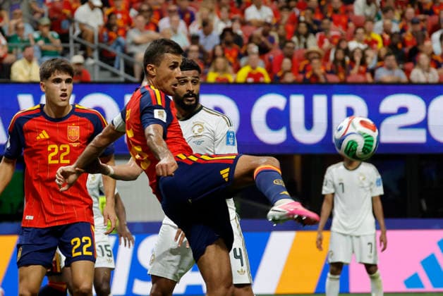 Spain s Rodri in action during the 2026 FIFA World Cup, WM, Weltmeisterschaft, Fussball Group H soccer match between Spain and Saudi Arabia, in Atlanta, United States, 21 June 2026. FIFA World Cup 2026 - Group H - Spain vs. Saudi Arabia !ACHTUNG: NUR REDAKTIONELLE NUTZUNG!  Copyright: xLavandeiraxJrx GRAF2779 20260621-55020667061_1