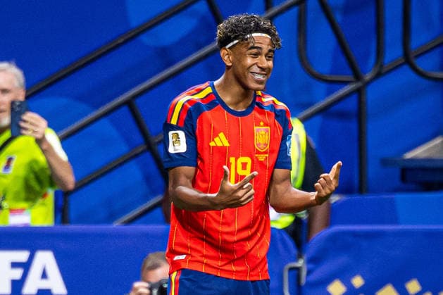 21.06.2026, ATLANTA, PILKA NOZNA (FOOTBALL), FIFA World Cup, WM, Weltmeisterschaft, Fussball 2026, MECZ HISZPANIA - ARABIA SAUDYJSKA ( SPAIN - SAUDI ARABIA ) NZ LAMINE YAMAL BRAMKA RADOSC GOL GOAL FOTO LUKASZ SKWIOT CYFRASPORT NEWSPIX.PL --- Newspix.pl POLAND OUT!  20260621CSLS00029