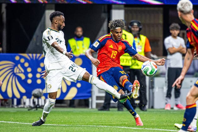 21.06.2026, ATLANTA, PILKA NOZNA (FOOTBALL), FIFA World Cup, WM, Weltmeisterschaft, Fussball 2026, MECZ HISZPANIA - ARABIA SAUDYJSKA ( SPAIN - SAUDI ARABIA ) NZ LAMINE YAMAL FOTO LUKASZ SKWIOT CYFRASPORT NEWSPIX.PL --- Newspix.pl POLAND OUT!  20260621CSLS00049