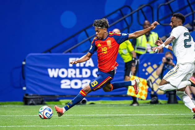 21.06.2026, ATLANTA, PILKA NOZNA (FOOTBALL), FIFA World Cup, WM, Weltmeisterschaft, Fussball 2026, MECZ HISZPANIA - ARABIA SAUDYJSKA ( SPAIN - SAUDI ARABIA ) NZ LAMINE YAMAL FOTO LUKASZ SKWIOT CYFRASPORT NEWSPIX.PL --- Newspix.pl POLAND OUT!  20260621CSLS00050
