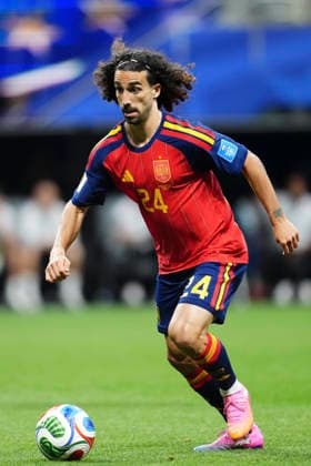 Spain v Saudi Arabia: Group H - FIFA World Cup, WM, Weltmeisterschaft, Fussball 2026 Marc Cucurella of Spain drives the ball during the FIFA World Cup 2026 Group H match between Spain and Saudi Arabia at Atlanta Stadium on June 21, 2026 in Atlanta, Georgia. Atlanta GA United States  Copyright: xJosexBretonx originalFilename:bretonhernandez-spainvsa260621_npLlW.jpg