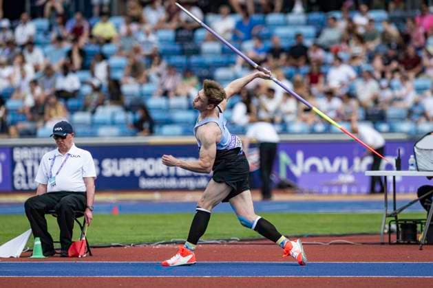 RECORD DATE NOT STATED 21st June 2026; Alexander Stadium, Birmingham, West Midlands, England; 2026 Novuna UK Athletics Championships; Fenton Bishop-Timings of Rugby And Northampton AC competes in the mens javelin GodfreyxPitt