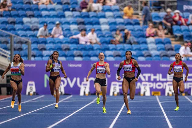 RECORD DATE NOT STATED 21st June 2026; Alexander Stadium, Birmingham, West Midlands, England; 2026 Novuna UK Athletics Championships; Amber Anning of Brighton And Hove AC competes in the womens 400m GodfreyxPitt