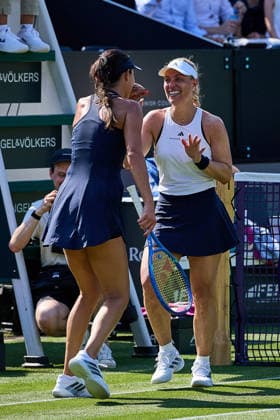 June 21, 2026, Bad Homburg, Hessen, Germany: Ana Ivanovic of Serbia, Angelique Kerber of Germany dancing to Ã¢â‚¬oeAtemlosÃ¢â‚¬Â by Helene Fischer during the BAD HOMBURG OPEN powered by SOLARWATTT- WTA500 - Womens Tennis, 20.6.2026 in Bad Homburg (Tennis-Club Bad Homburg), Germany - Photo: Tennis 2026: Bad Hombug Open - WTA500: KERBER 6:3 7:5 IVANOVIC  - ZUMAs343 20260621_zsp_s343_172 Copyright: xMathiasxSchulzx