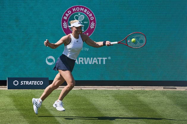 June 21, 2026, Bad Homburg, Hessen, Germany: Angelique Kerber of Germany returns with forehand to Ana Ivanovic of Serbia during the BAD HOMBURG OPEN powered by SOLARWATTT- WTA500 - Womens Tennis, 20.6.2026 in Bad Homburg (Tennis-Club Bad Homburg), Germany - Photo: Tennis 2026: Bad Hombug Open - WTA500: KERBER 6:3 7:5 IVANOVIC  - ZUMAs343 20260621_zsp_s343_175 Copyright: xMathiasxSchulzx