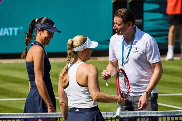 June 21, 2026, Bad Homburg, Hessen, Germany: Ana Ivanovic of Serbia, Alexander Hetjes of Germany - Major of the City of Bad Homburg, Angelique Kerber of Germany pre Match Meeting and Coin toss during the BAD HOMBURG OPEN powered by SOLARWATTT- WTA500 - Womens Tennis, 20.6.2026 in Bad Homburg (Tennis-Club Bad Homburg), Germany - Photo: Tennis 2026: Bad Hombug Open - WTA500: KERBER 6:3 7:5 IVANOVIC  - ZUMAs343 20260621_zsp_s343_202 Copyright: xMathiasxSchulzx