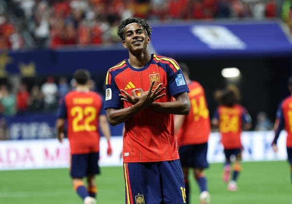 Sport Bilder des Tages (260622) -- ATLANTA, June 22, 2026 -- Lamine Yamal of Spain celebrates after scoring during the group H match between Spain and Saudi Arabia at the 2026 FIFA World Cup, WM, Weltmeisterschaft, Fussball at Atlanta Stadium in Atlanta, the United States, June 21, 2026. ) (SP)U.S.-ATLANTA-FOOTBALL-FIFA WORLD CUP-GROUP H-ESP VS KSA WangxKaiyan 