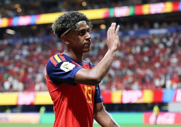 (260622) -- ATLANTA, June 22, 2026 -- Lamine Yamal of Spain reacts during the group H match between Spain and Saudi Arabia at the 2026 FIFA World Cup, WM, Weltmeisterschaft, Fussball at Atlanta Stadium in Atlanta, the United States, June 21, 2026. ) (SP)U.S.-ATLANTA-FOOTBALL-FIFA WORLD CUP-GROUP H-ESP VS KSA WangxKaiyan 