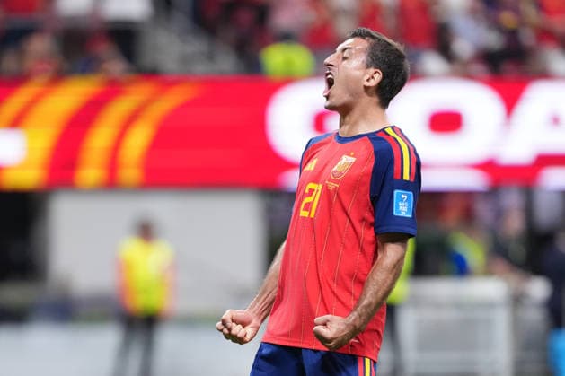 Mikel Oyarzabal of Spain celebrates after scoring the team s third goal during a FIFA Men’s World Cup 2026 Group Stage football match between Spain and Saudi Arabia at Atlanta Stadium, in Atlanta on June 21th 2026 (Photo by Alexandra Fechete SPP)  Copyright: xAlexandraxFechete SPPx Sportspressphoto_SPR172699