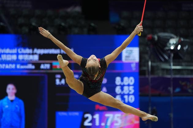 (260621) -- BEIJING, June 21, 2026 -- Sofiia Ilteriakova of Russia competes during the Individual Clubs final at the 2026 Rhythmic gymnastics, Rhythmische Sportgymnastik, RSG World Challenge Cup Beijing in Beijing, China, June 21, 2026. ) (SP)CHINA-BEIJING-RHYTHMIC GYMNASTICS-WORLD CHALLENGE CUP(CN) XiexHan 