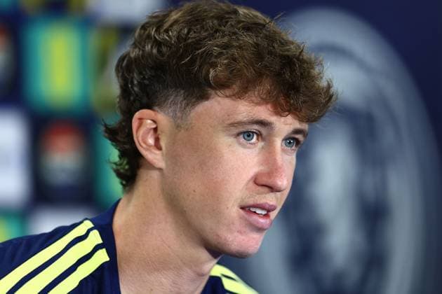 Jack Hendry of Scotland Scotland Training and press conference, PK, Pressekonferenz 2026 FIFA World Cup, WM, Weltmeisterschaft, Fussball Football, Atrium Health Performance Park, Charlotte, USA - 21 Jun 2026Charlotte Atrium Health Performance Park United States of America EDITORIAL USE ONLY No use with unauthorised audio, video, data, fixture lists, club league logos or live services. Online in-match use limited to 120 images, no video emulation. No use in betting, games or single club league player publications.  Copyright: xMichaelxZemanek Shutterstockx 16928934bs