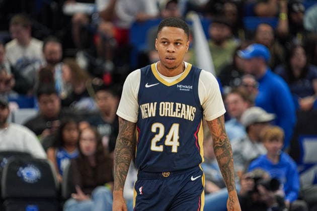 New Orleans Pelicans at Orlando Magic, Orlando, Florida, USA Orlando, Florida, USA, October 16, 2025, New Orleans Pelicans player Jordan Hawkins 24 at the Kia Center. Copyright: xMartyxJean-Louisx
