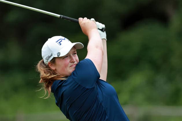 Meijer LPGA, Golf Damen Classic by Simply Give Belmont, MI - JUNE 21: Lottie Woad of England hits from the 13th tee during the final round of the Meijer LPGA Classic by Simply Give at Blythefield Country Club on June 21, 2026 in Belmont, Michigan. Belmont Michigan United States  Copyright: xAmyxLemusx originalFilename:lemus-meijerlp260621_npxpC.jpg
