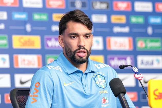 RECORD DATE NOT STATED Lucas Paqueta press conference, PK, Pressekonferenz from Brazil Lucas Paqueta, a player for the Brazilian national team, Nationalteam speaks to journalists at The Ridge Hotel in Basking Ridge, New Jersey, United States, this Sunday, June 21st. Brazil faces Scotland on the 24th in the 2026 World Cup.(Foto: William Volcov Brazil Photo Press IMAGO) Sports basking ridge NJ united states Copyright: xWILLIAMxVOLCOVx