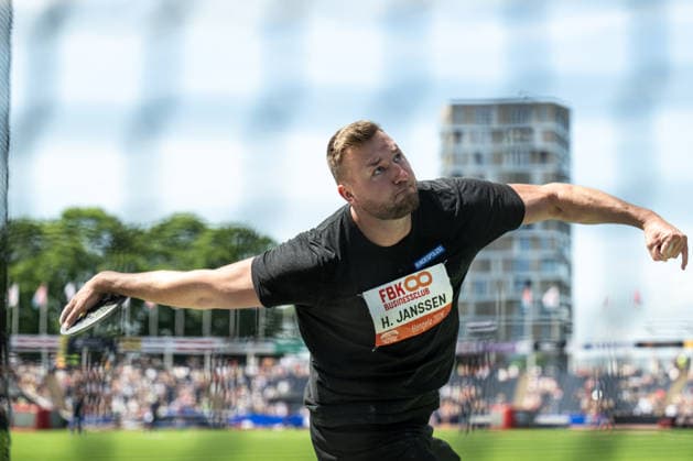 HENGELO, NETHERLANDS - JUNE 21: Henrik Jannssen from Germany competes in the Mens™s Discus during the FBK Games 2026 on June 21, 2026 in Hengelo, Netherlands. Credit: Andy Astfalck NurPhoto Netherlands Copyright: xAndyxAstfalckx