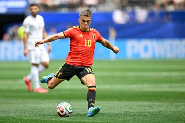 Belgium vs Iran - FIFA World Cup, WM, Weltmeisterschaft, Fussball 2026 LOS ANGELES, USA - JUNE 21 : Trossard Leandro forward of Belgium in action during the FIFA World Cup 2026 Group G match between Belgium and Iran at the SOFI STADIUM on June 21, 2026 in Los Angeles, USA, 21 06 2026 Los Angeles United States of America  Copyright: xNicoxVereeckenx
