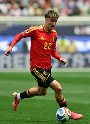 Belgium s Alexis Saelemaekers pictured in action during a soccer game between Belgian national team, Nationalteam Red Devils and Iran, on Sunday 21 June 2026, at the SoFi stadium in Los Angeles, the second game in the group stage of the FIFA World Cup, WM, Weltmeisterschaft, Fussball 2026 in the United States of America. The Diables Rouges - Rode Duivels were drawn into Group G. DIRKxWAEM  x178650367x