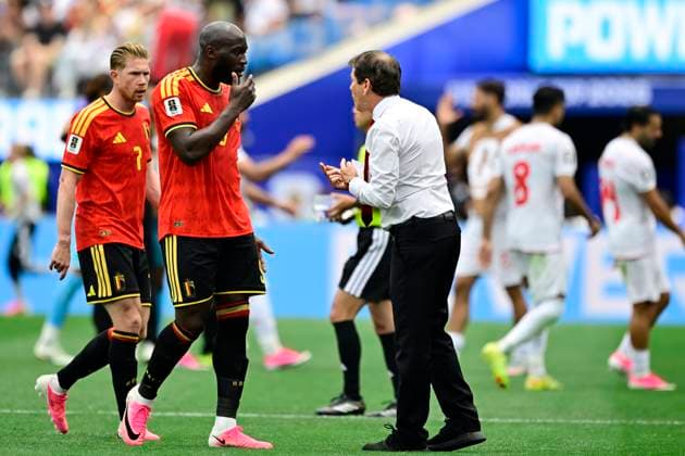 Belgium vs Iran - FIFA World Cup, WM, Weltmeisterschaft, Fussball 2026 LOS ANGELES, USA - JUNE 21 : Garcia Rudi head coach of Belgium and Lukaku Romelu forward of Belgium during the FIFA World Cup 2026 Group G match between Belgium and Iran at the SOFI STADIUM on June 21, 2026 in Los Angeles, USA, 21 06 2026 Los Angeles United States of America  Copyright: xJanxDexMeuleneirx