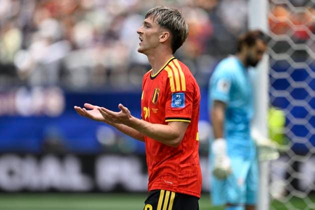 Belgium vs Iran - FIFA World Cup, WM, Weltmeisterschaft, Fussball 2026 LOS ANGELES, USA - JUNE 21 : Saelemaekers Alexis midfielder of Belgium dejected during the FIFA World Cup 2026 Group G match between Belgium and Iran at the SOFI STADIUM on June 21, 2026 in Los Angeles, USA, 21 06 2026 Los Angeles United States of America  Copyright: xNicoxVereeckenx