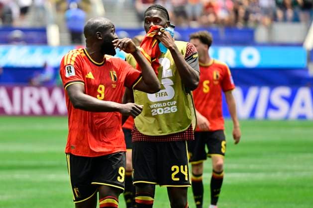 Belgium vs Iran - FIFA World Cup, WM, Weltmeisterschaft, Fussball 2026 oLOS ANGELES, USA - JUNE 21 : Lukaku Romelu forward of Belgium and Onana Amadou midfielder of Belgium during the FIFA World Cup 2026 Group G match between Belgium and Iran at the SOFI STADIUM on June 21, 2026 in Los Angeles, USA, 21 06 2026 Los Angeles United States of America  Copyright: xJanxDexMeuleneirx