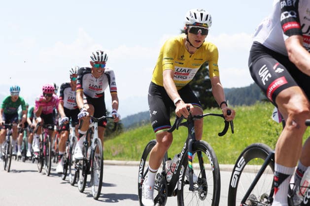 21.06.2026 Villars sur Ollon , SCHWEIZ, 89. Tour de Suisse 5.Etappe Villars sur Ollon - Villars sur Ollon Tadej Pogacar SLO Team UAE Emirates im Anstieg zum Col de la Croix *** June 21, 2026, Villars-sur-Ollon, SWITZERLAND, 89th Tour de Suisse, Stage 5 