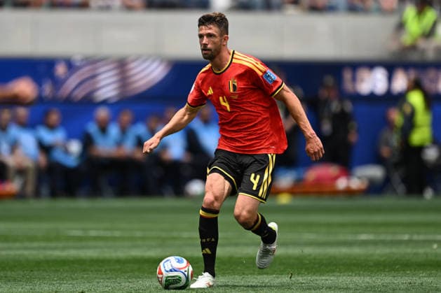 Brandon Mechele of Belgium runs with the ball during a FIFA Men’s World Cup 2026 Group Stage football match between Belgium and Iran at Los Angeles Stadium, in Inglewood on June 21th 2026 (Photo by Nayra Halm SPP)  Copyright: xNayraxHalm SPPx Sportspressphoto_SPR172844