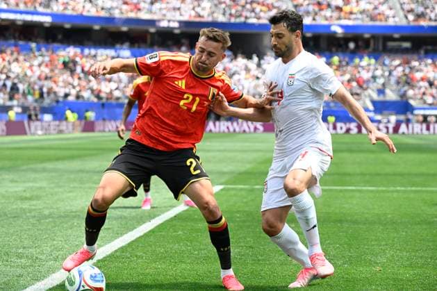 Belgium vs Iran - FIFA World Cup, WM, Weltmeisterschaft, Fussball 2026 LOS ANGELES, USA - JUNE 21 : Castagne Timothy defender of Belgium in action during the FIFA World Cup 2026 Group G match between Belgium and Iran at the SOFI STADIUM on June 21, 2026 in Los Angeles, USA, 21 06 2026 Los Angeles United States of America  Copyright: xNicoxVereeckenx