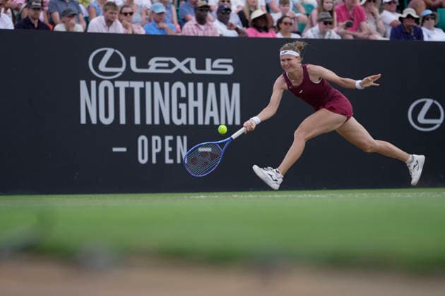 Lexus Nottingham Open - Day Seven Marie Bouzkova in action during the final match at the 2026 Lexus Nottingham Open Women s tennis tournament at the Nottingham Tennis Centre in Nottingham, England, on June 21, 2026. Nottingham Great Britain United Kingdom  Copyright: xOwenxHammondx originalFilename:hammond-2026lexu260621_npoRo.jpg